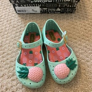 Mini Melissa Toddler Girls Pineapple Shoes, size 7